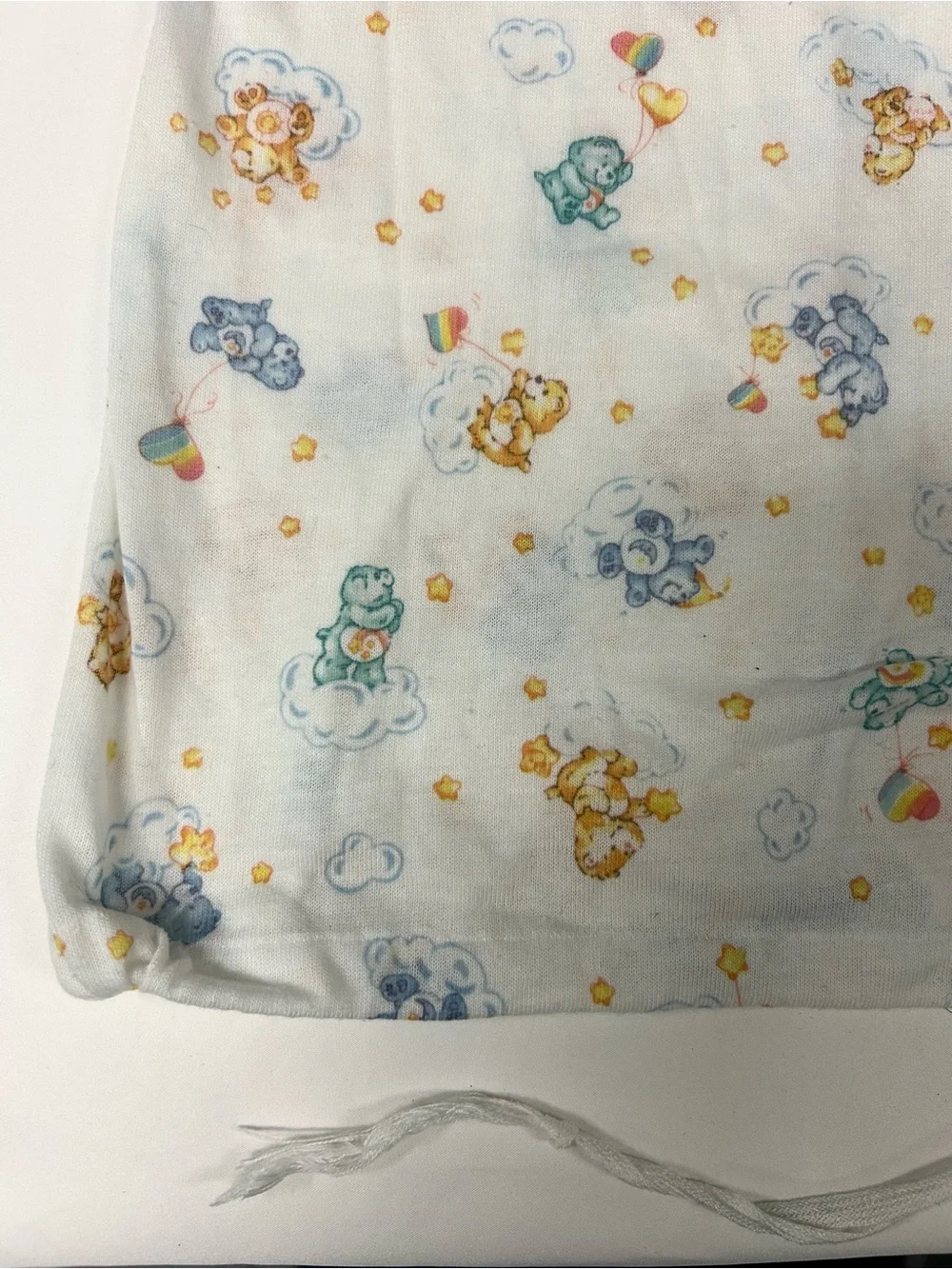 Care Bear - Vintage 1983 Infant Layette Gown - White Care Bear Print